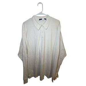 Vintage Gap Long Sleeve Polo Sz Large Cream Skater Oversized 90s